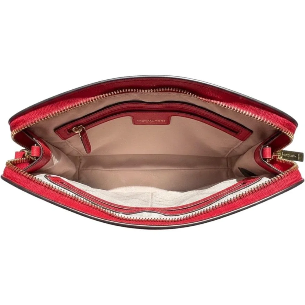 Crossbody Bag Michael Kors Jet Set Large Clutch Red Saffiano‎ Leather Wallet
